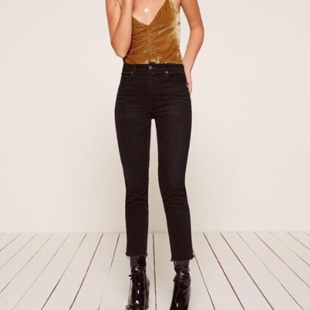 Reformation Black Julia High-rise Cigarette Jean